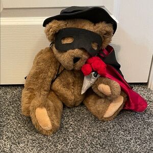 Vintage Vermont Teddy Bear Masked Teddy Bear with Red Cape